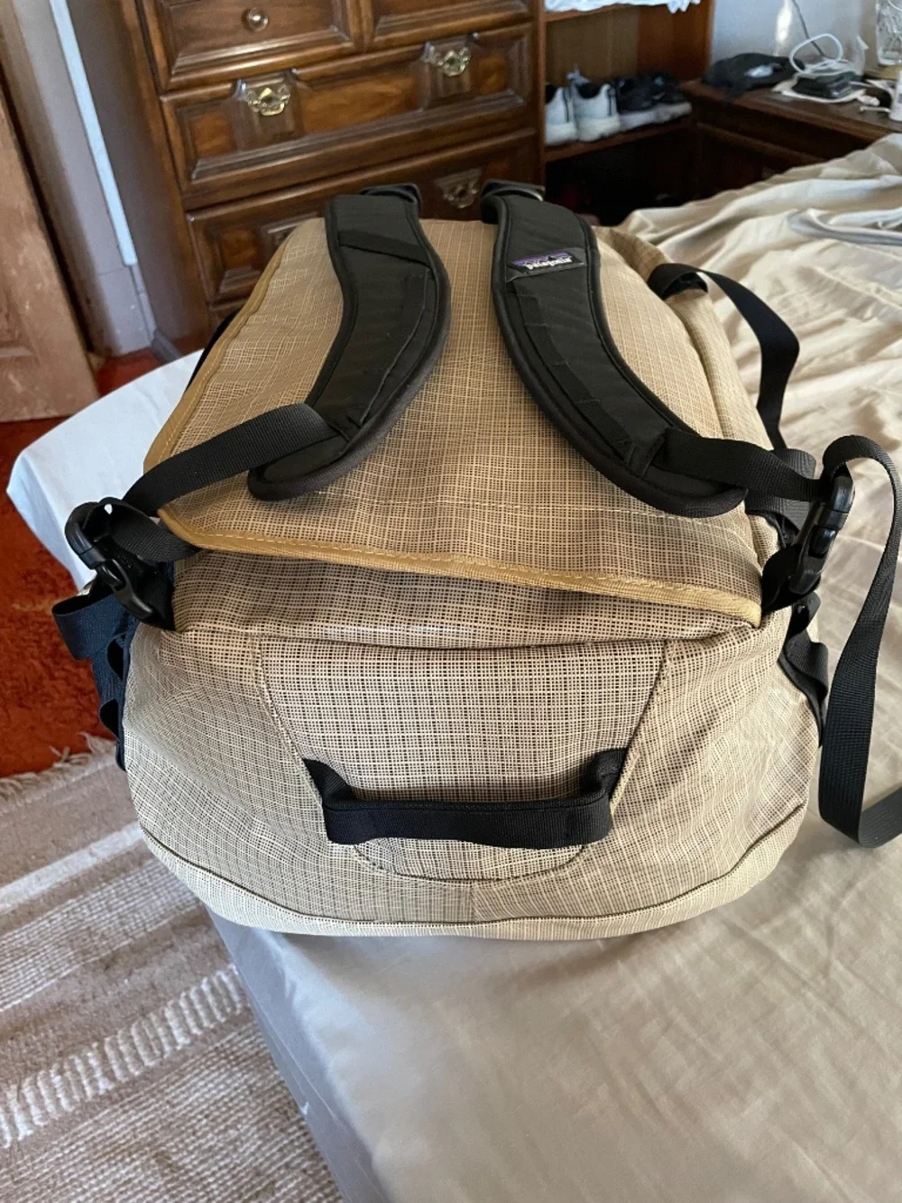 Patagonia Black Hole duffel bag backpack suitcase gym travel 40L tan new NWT